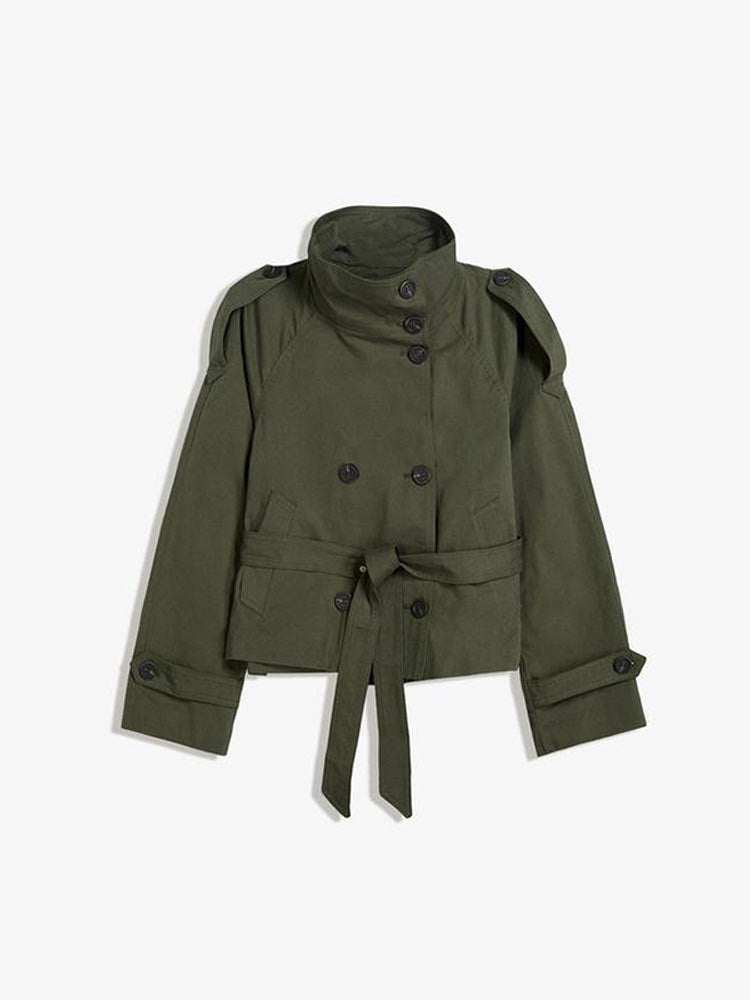 Retro Double-Breasted Windbreaker Jacket
