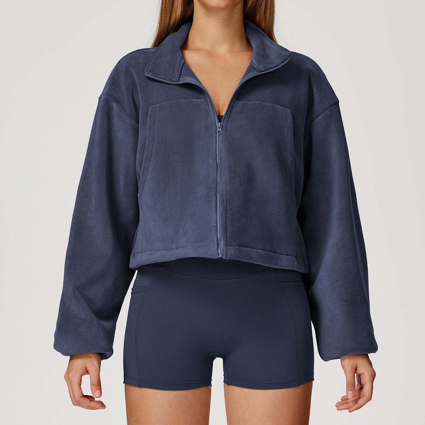 Stand Collar Windproof Warm Running Velvet Sport Coat