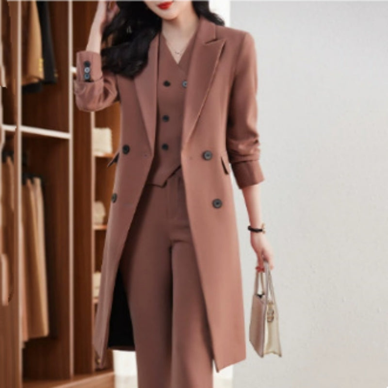 Elegant Autumn Winter Professional-Look Suit Three-Piece Set For Women