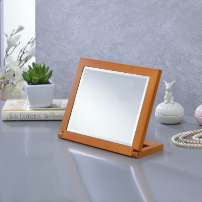 8 Tall Polyresin Adjustable Make-Up Mirror, Walnut Finish