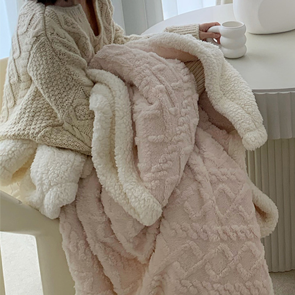 Soft Coral Fleece Warm Blanket for Home Office Use