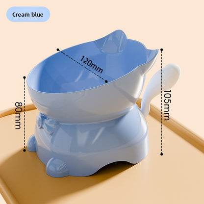 Slanted Stainless Steel Cat Bowl with Anti-Spill Base