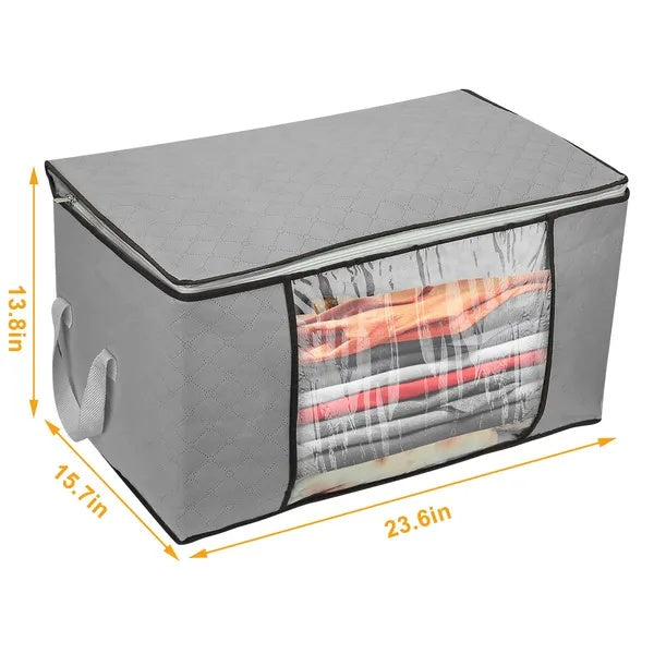 2Pcs Clothes Storage Bag 90L Large Capacity Foldable Closet