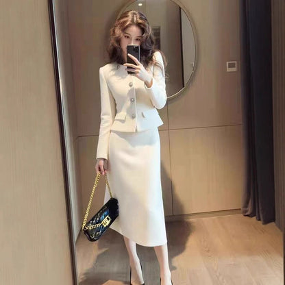 AutumnWinter Elegant And Sophisticated Coat And Skirt Set
