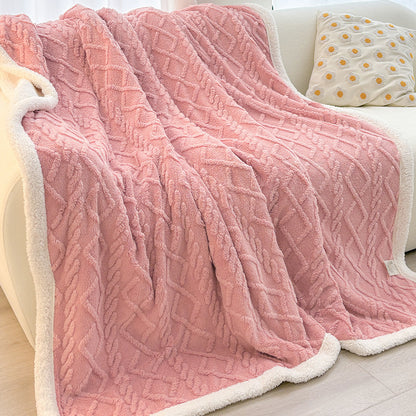 Soft Coral Fleece Warm Blanket for Home Office Use