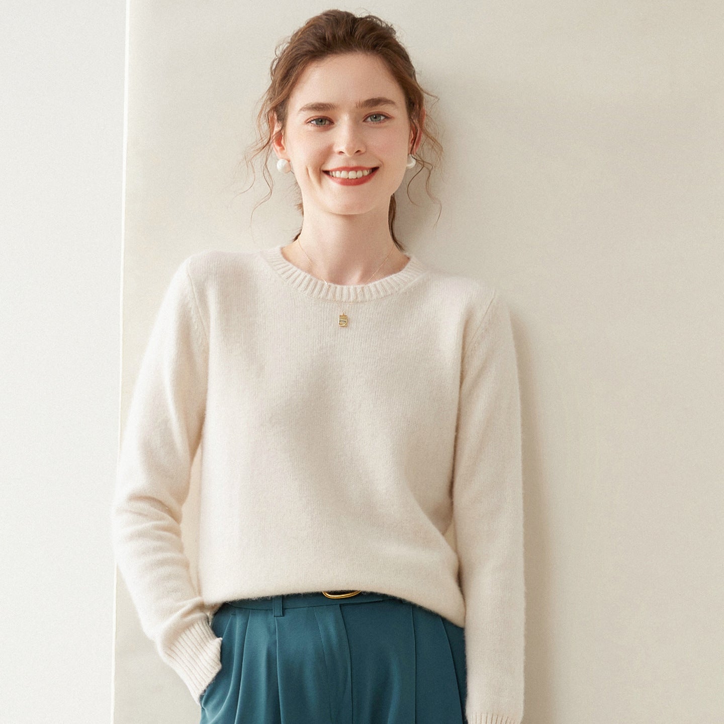 Womens Hooded Cashmere Blend Sweater