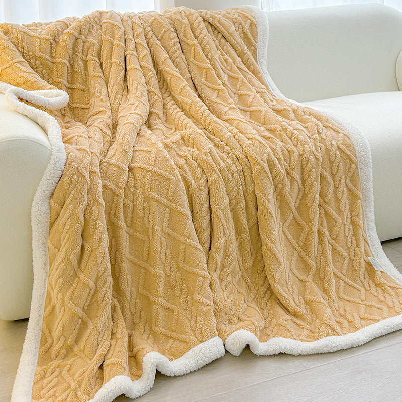 Soft Coral Fleece Warm Blanket for Home Office Use