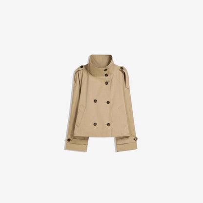 Retro Double-Breasted Windbreaker Jacket