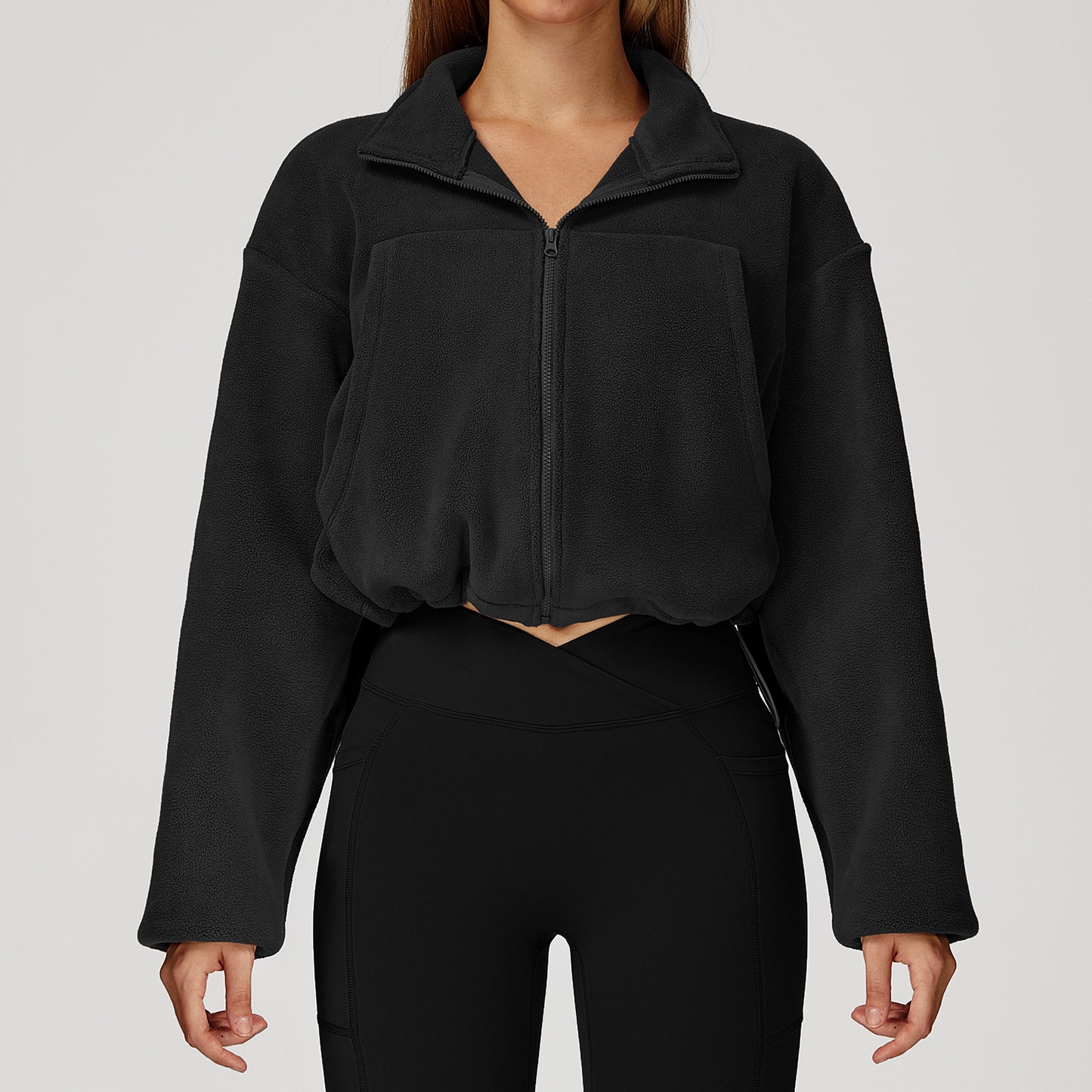 Stand Collar Windproof Warm Running Velvet Sport Coat