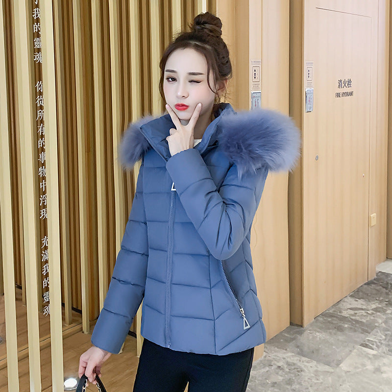 Short Down Padded Jacket With Detachable Hood