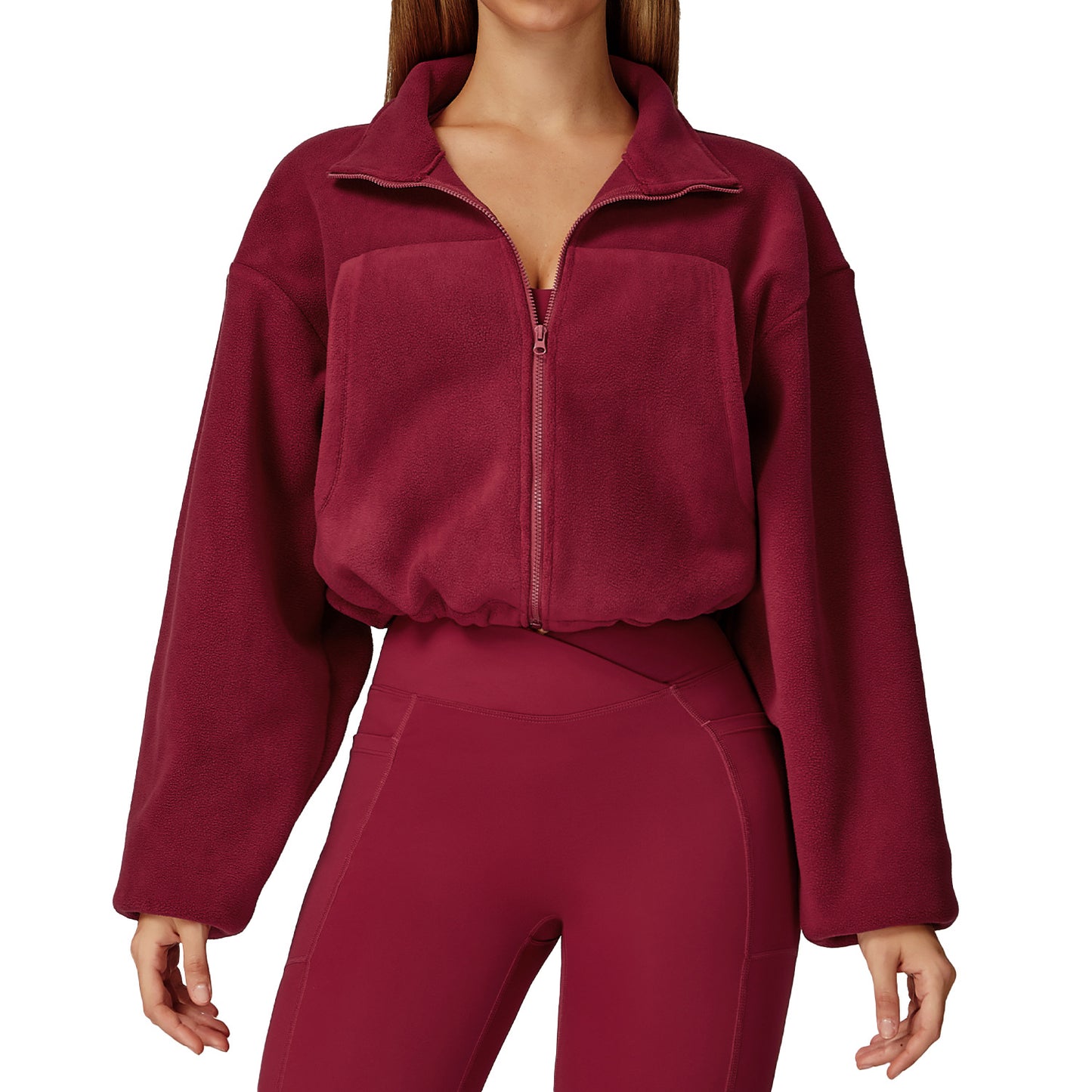 Stand Collar Windproof Warm Running Velvet Sport Coat