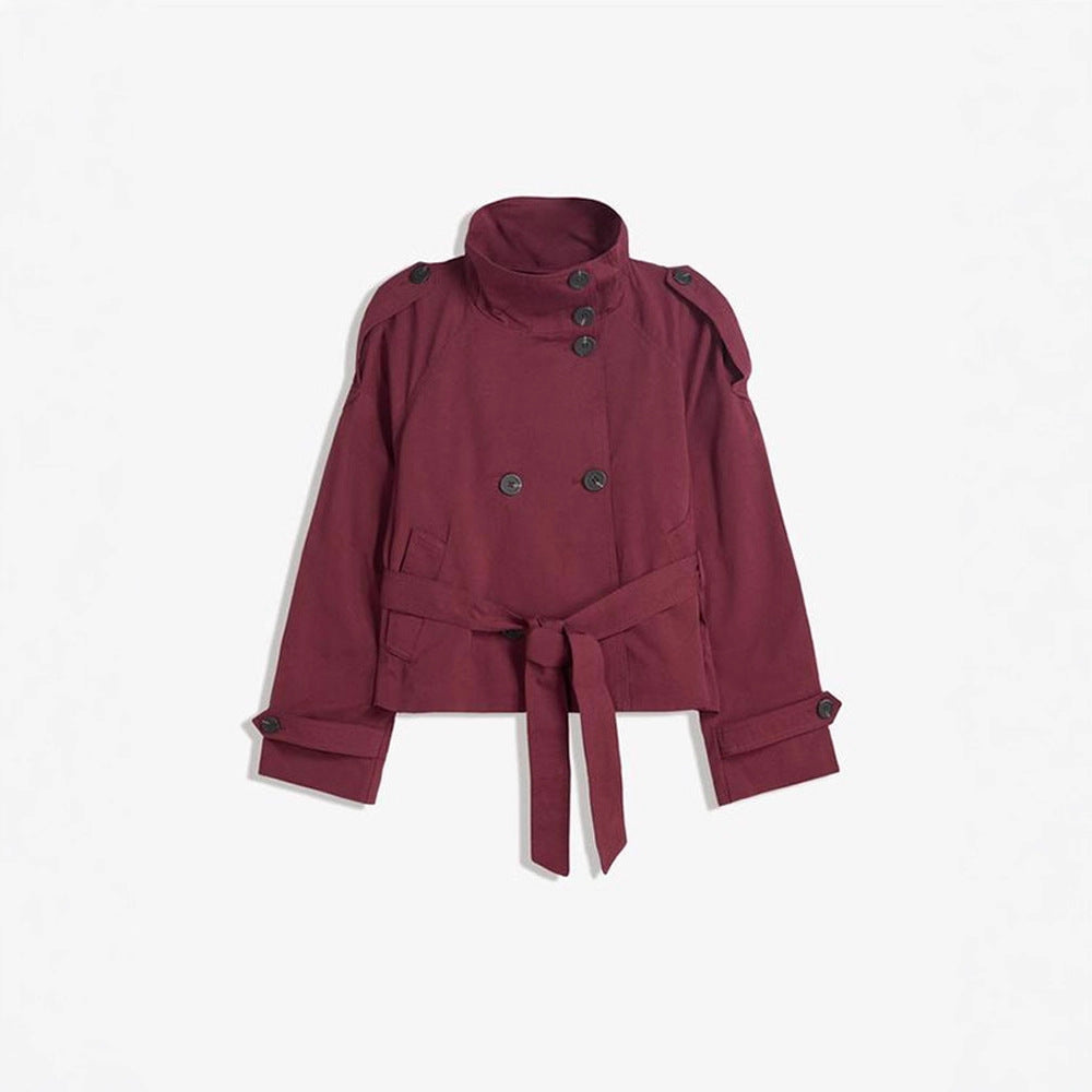 Retro Double-Breasted Windbreaker Jacket