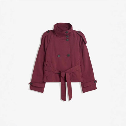 Retro Double-Breasted Windbreaker Jacket