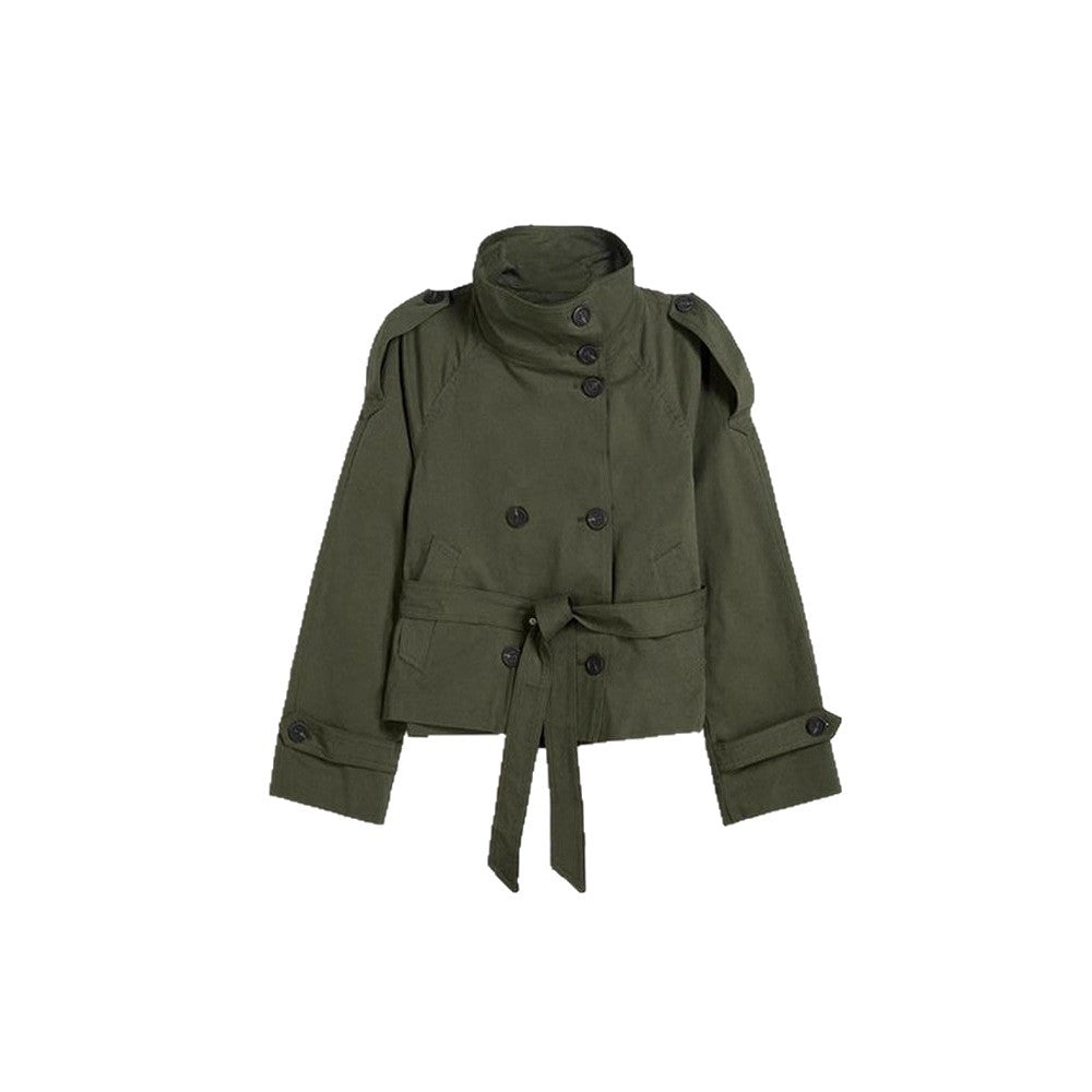 Retro Double-Breasted Windbreaker Jacket