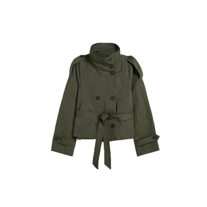 Retro Double-Breasted Windbreaker Jacket