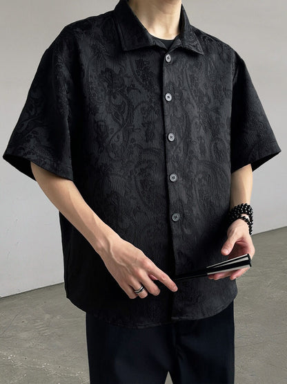 Chinese Style Embroidered Loose Fit Shirt for Men