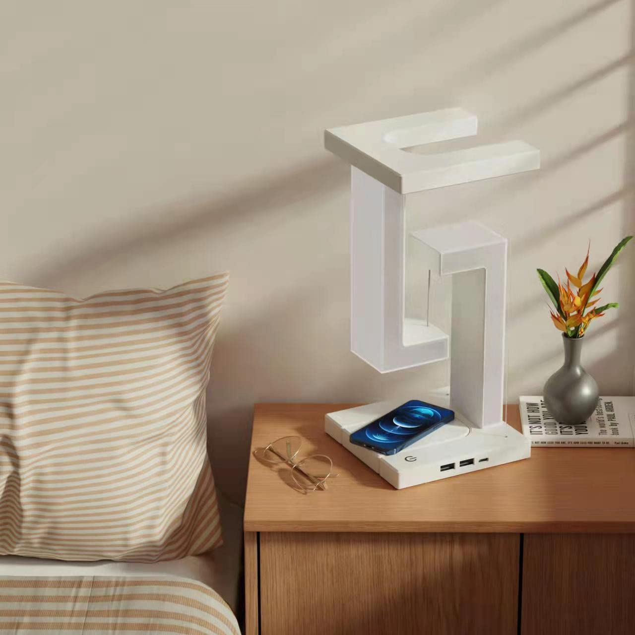 Creative Smartphone Wireless Charging Table Lamp For Bedroom