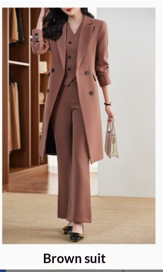 Elegant Autumn Winter Professional-Look Suit Three-Piece Set For Women