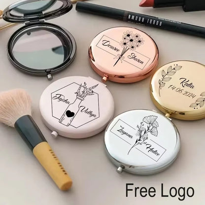 Foldable Double-Sided Metal Makeup Mirror