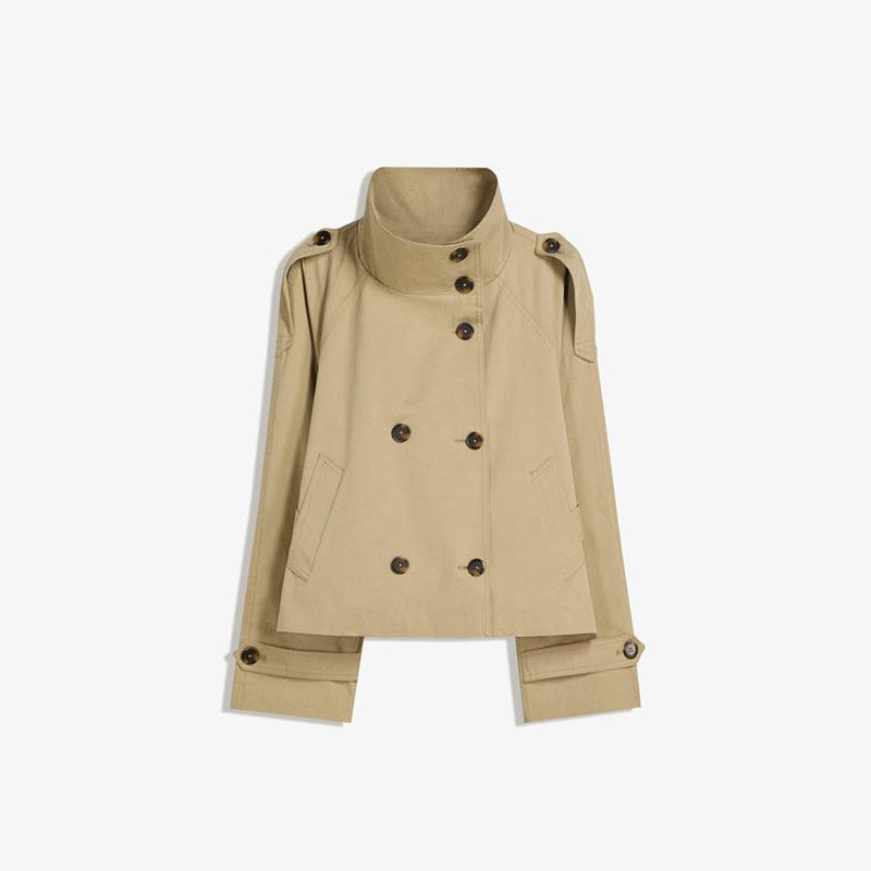 Retro Double-Breasted Windbreaker Jacket