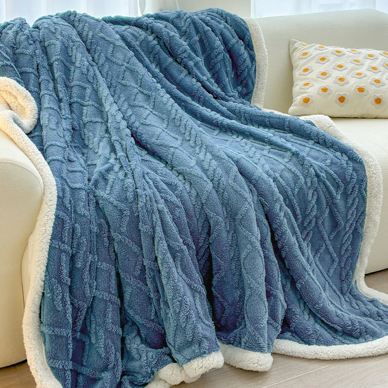 Soft Coral Fleece Warm Blanket for Home Office Use