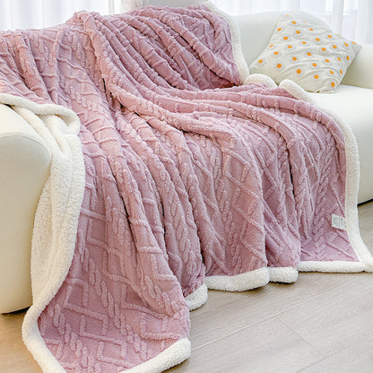 Soft Coral Fleece Warm Blanket for Home Office Use
